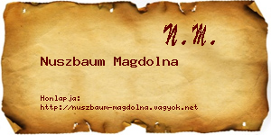 Nuszbaum Magdolna névjegykártya